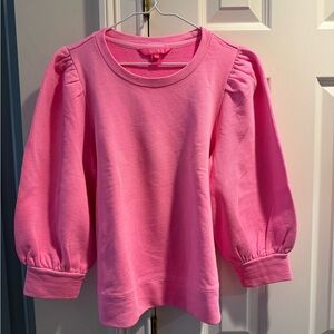 Lilly Pulitzer Vibrant Pink Puff Sleeve Sweatshirt